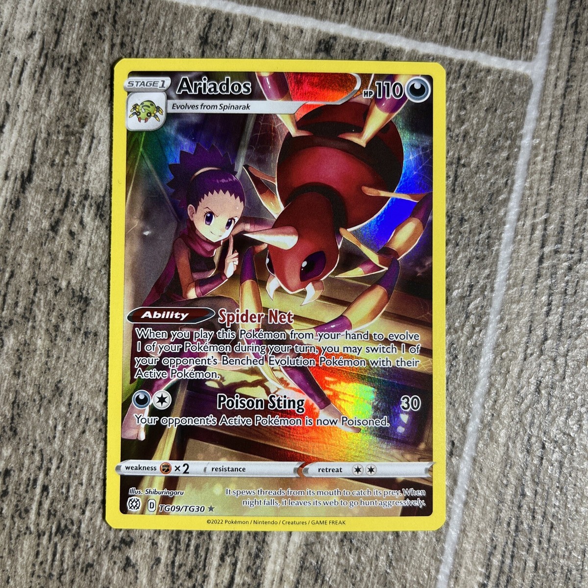 ariados pokemon card CGC 9.5 CHR variation to centering Pokemon Ultra Rare Holo Full