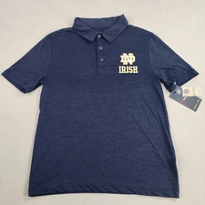 FANATICS NDame Irish Polo T-shirt Adult Small S Navy Football $65 Mens