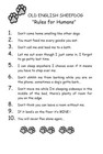 Old English Sheepdog "Rules for Humans" - Custom Matted - Dog Art Print : Gift