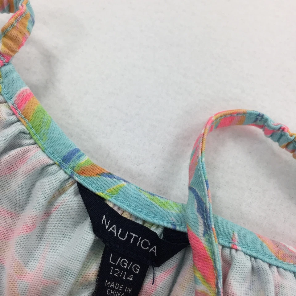 Nautica Birds of Paradise Tropical Floral Print Off The Shoulder Dress Large L - Image 3 of 4