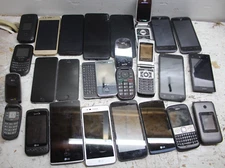 MIXED LOT OF 24 SMARTPHONES- DIFFERENT BRANDS - MIXED ISSUES- *PARTS OR REPAIR*