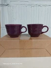 Fiestaware  Tea Cups Claret/Mulberry Purple 2 Piece Set No Saucers HLC USA