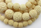 Vintage Carved Natural Floral Beaded Necklace 26" — photo 6