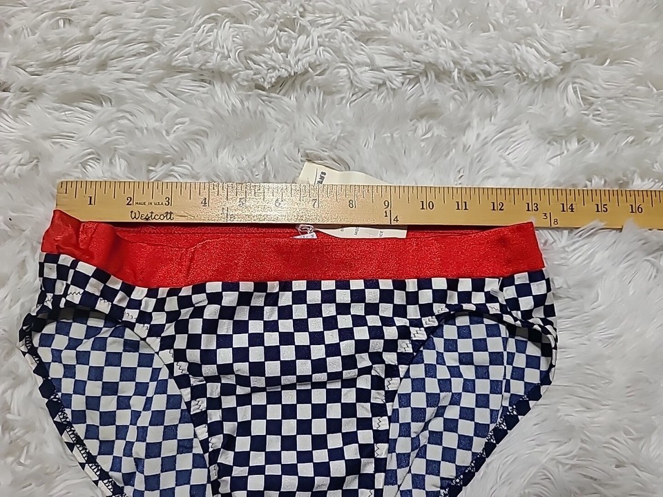 Gottex Mens Swim Suit Briefs Black/White Checkered Banana Hammock NWT M