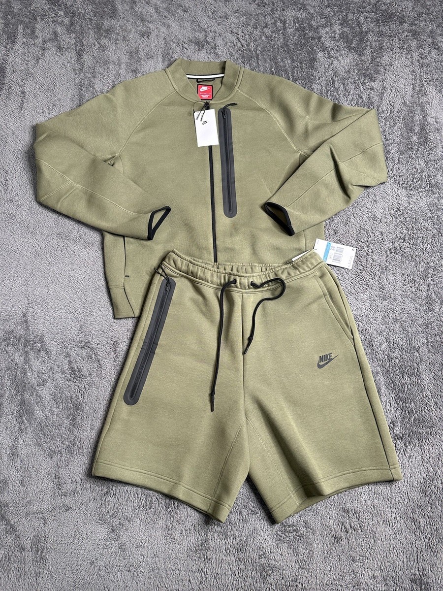 Tech Fleece Tracksuit Mens Nike Olive Tracksuit Fleece Overlay - Main Image