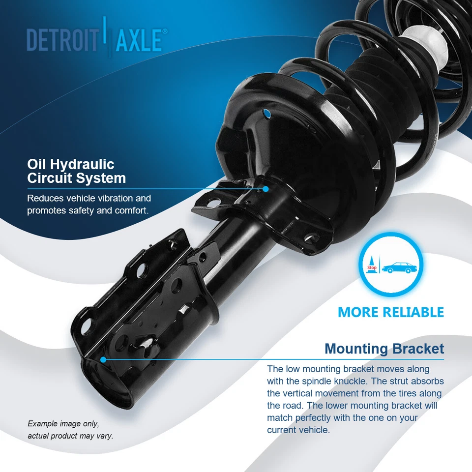 Conjunto de apoios de suspensão dianteiros + amortecedores traseiros barras oscilantes para 2003 2004 Saturn ION - Imagem 4 de 4