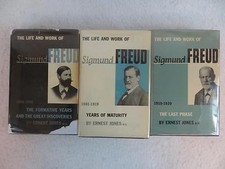 Ernest Jones THE LIFE AND WORK OF SIGMUND FREUD 3 Vol Set Basic Books 1950s