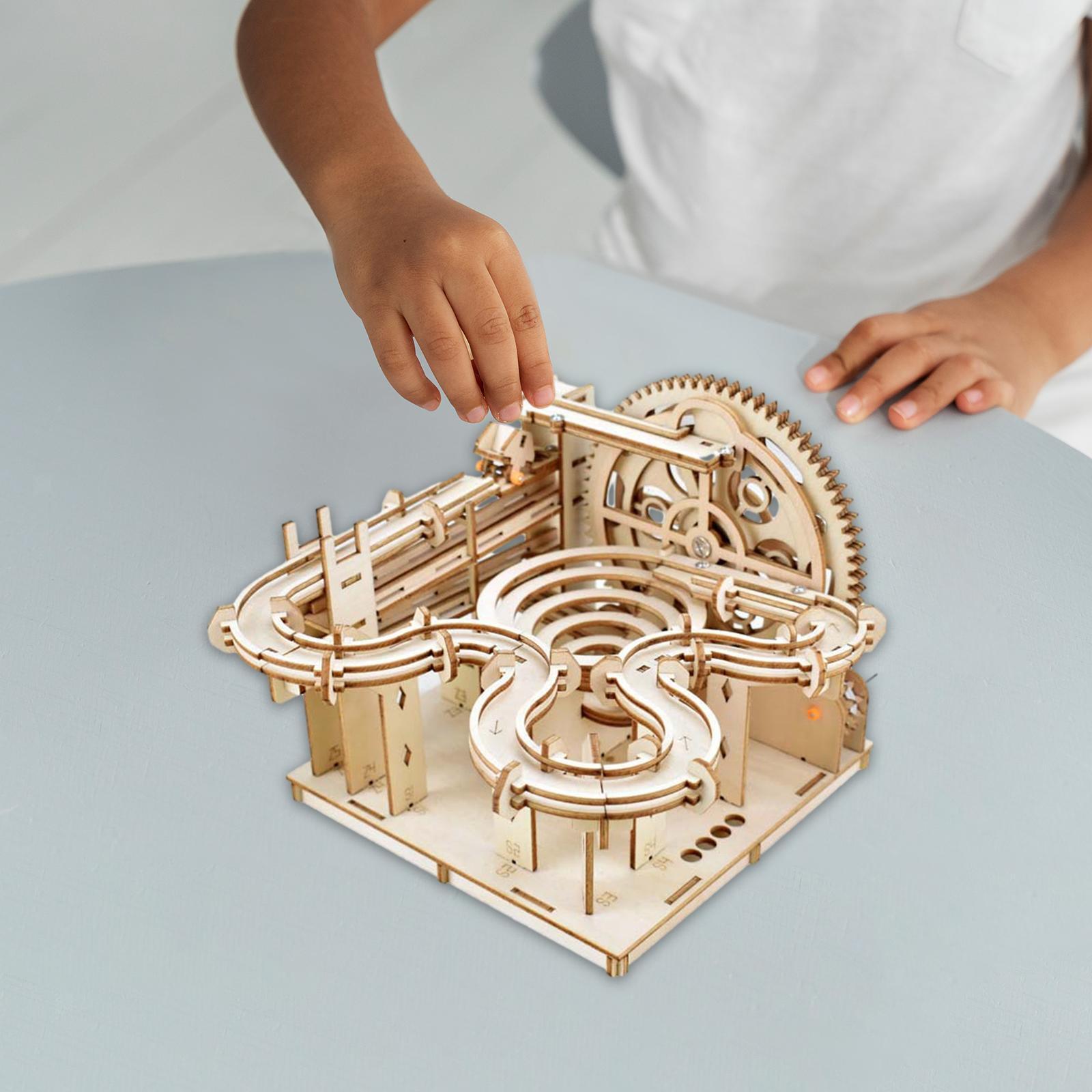 3D Wooden Puzzle Coordination Wooden Craft DIY Roller Coaster Puzzle ...