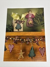 Plaid Christmas Gift Tag Garland Angel Plastic Canvas Pattern 2 Pages From Book