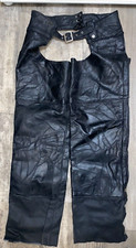 2XXL HAWG HIDES BLACK LEATHER MOTORCYCLE CHAPS 38''-42'' WAIST