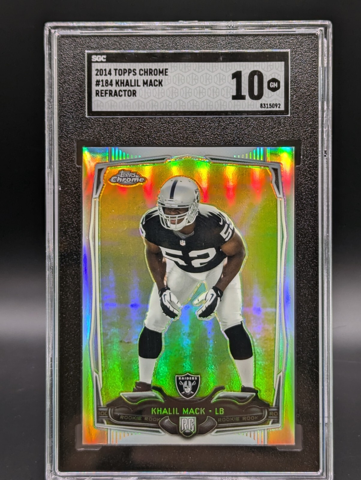 2014 Topps Chrome #184 Khalil Mack Refractor RC Rookie SGC 10 Raiders