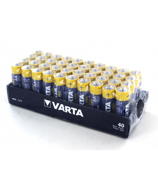 40 Piles LR06 Varta Industrial Pro AA 1.5V Alcaline Manganèse Longue Durée