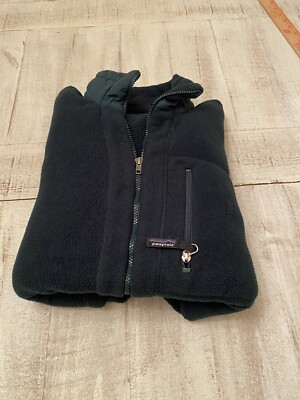 Patagonia Polartec Fleece Lined Jacket Mens Size M Black Full Zip Outdoor