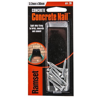 2x Ramset Concrete Nails 20pcs Plain Shank Grey Aust Brand 3 2x 30mmor 40mm Ebay