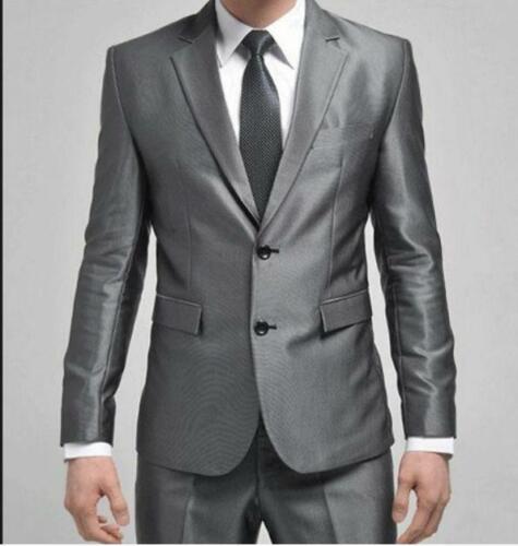 Neu formeller Herren Slim Fit stilvoller Anzug Anzüge zwei Knöpfe Anzug Set Jacke Hose Krawatte @ - Bild 10 von 26
