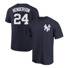 Rickey Henderson T-Shirt New York Yankees Player Name and Number Soft Jersey Tee