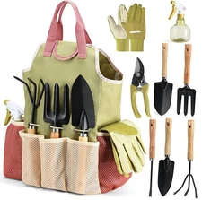 Gardening Tools Set of 10 - Complete Garden Tool Kit for Indoors & Outdoors 