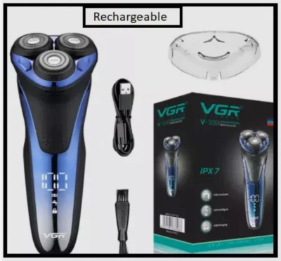 VGR Electric Shaver Razor Rotary Mens Beard Trimmer Cordless Waterproof