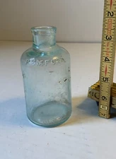 Antique Rumford Chemical Works Round Bottle Aqua Tinted Glass