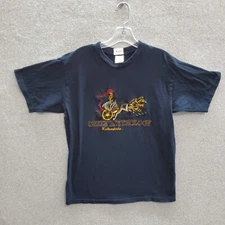 B&C Collection Men T-Shirt Small Navy Greek Mythology Kalambaka Knight Horse