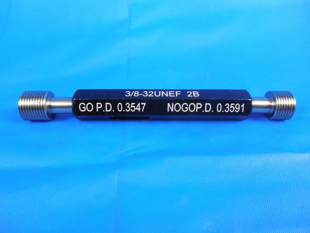 NEW 3 8 32 UNEF 2B THREAD PLUG GAGE 375 GO NO GO PDS 3547 3591 