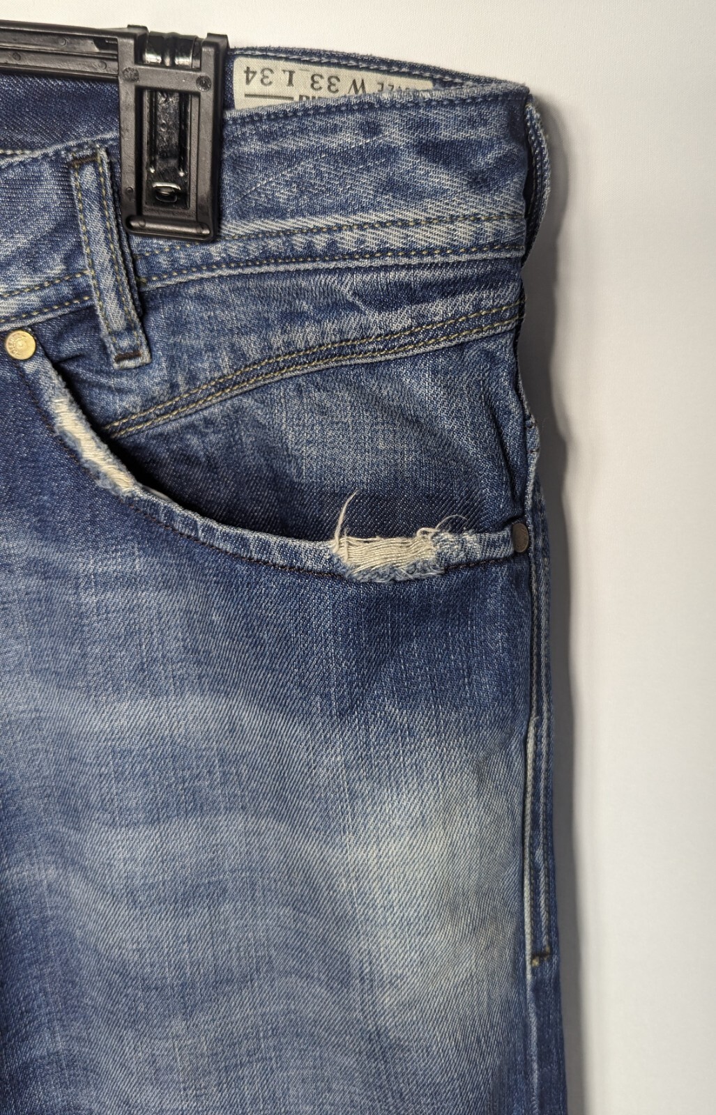 Diesel Industry Button Fly Men's Blue Jeans Size 33 RN 93243 CA 25594 EUC image 3