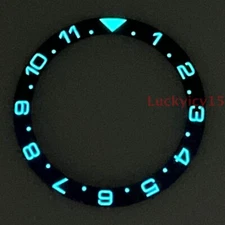 Luminous 38mm bezel insert blue/black ceramic bezel fit for 40mm GMT men's watch