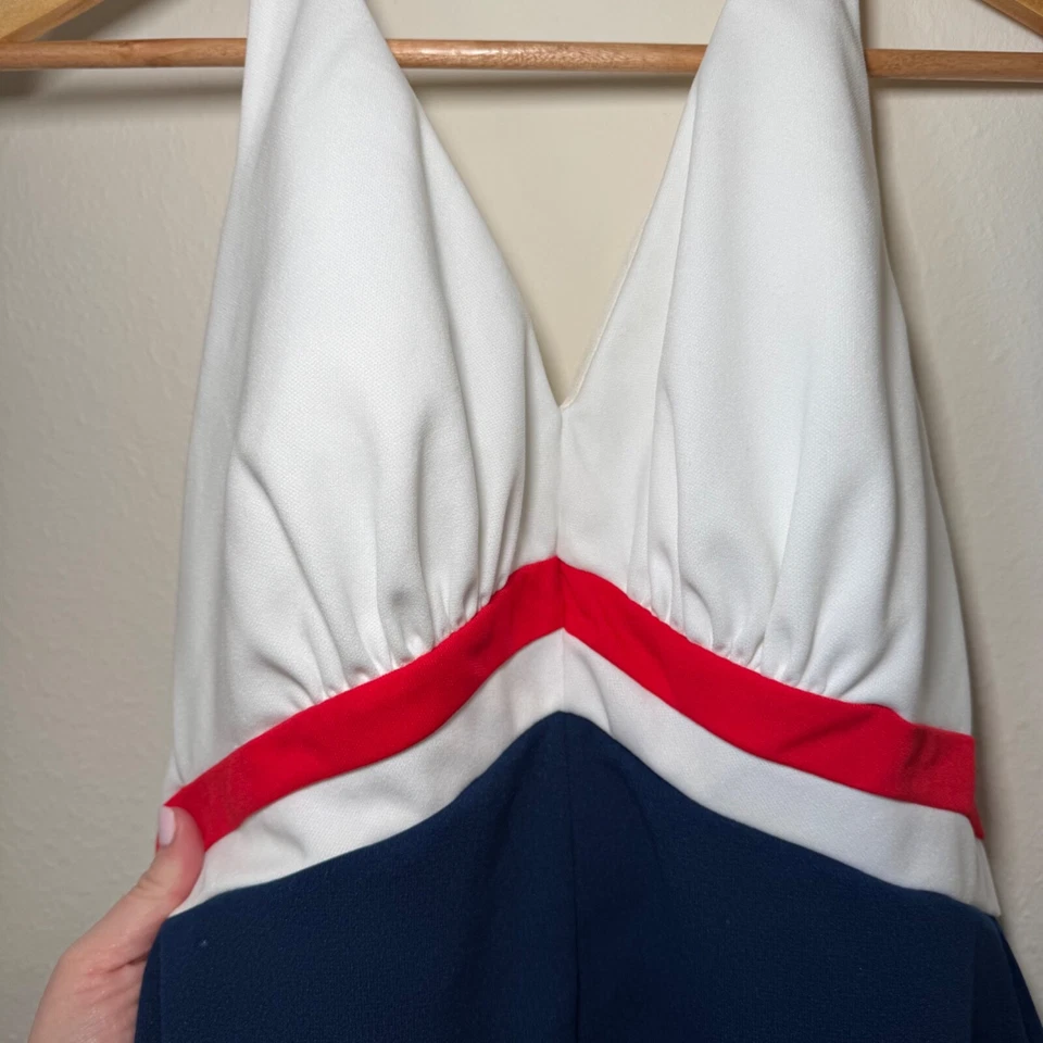 Traje de baño Louisa Brooks para mujer talla 20 rojo blanco azul vintage de una pieza EE. UU. Foto 4 de 4