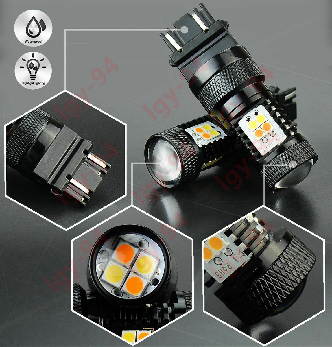 Switchback Amber White 3157 4157 Front LED Turn Signal Light For