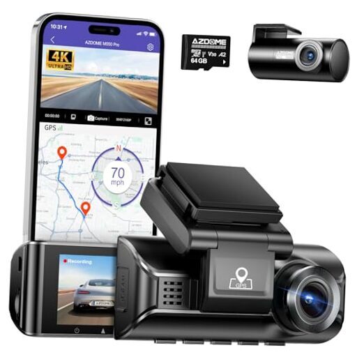 M550 Pro 4K Dash Cam Front and Rear, Free 64GB Card, 5GHz Wi-Fi M550 Pro-2CH