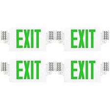UL Listed-Led 4 Packs Led Green Exit Sign with Battery Backup Combo Exit Lights.