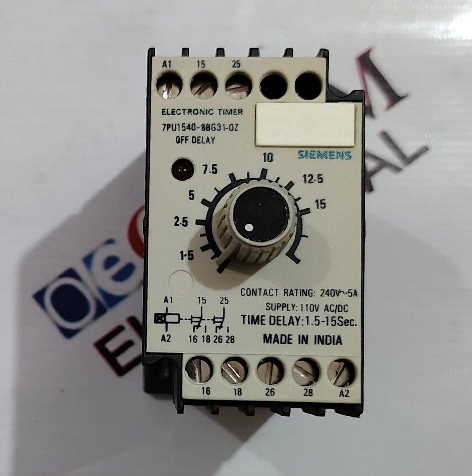 Temporizador de retardo apagado Siemens 7pu1540-8bg31-0z temporizador 1.5s-15s voltaje 110vac/dc Foto 3 de 4