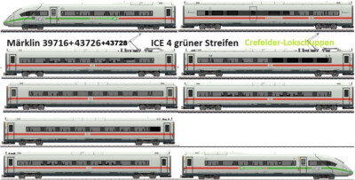 Märklin 39717+43729+43730 ICE 4 9-tlg. grüner Streifen SOUND