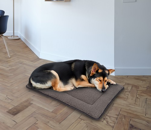 Alfombra para mascotas 90 x 60 cm - gris - felpa perros cama gatos cojín lavable - Imagen 6 de 6