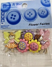 Dress It Up Flower Fairies Sparkly Fairy Buttons & Embellishments - 3D Shank 086