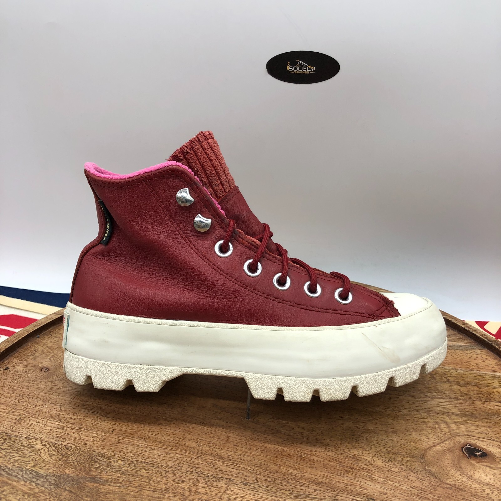 SAOLA Scarpe da donna Converse Mountain Club Goretex suola a strappo hi pelle marrone taglia 5