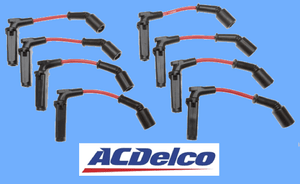 Premium Spark Plug Wire Set ACDelco OEM# 9748RR 90 Degree RED Expedited