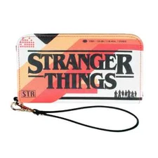 STRANGER THINGS Multicolored Wristlet 4" x 7" x 1" With Zipper Pocket & ID Slot