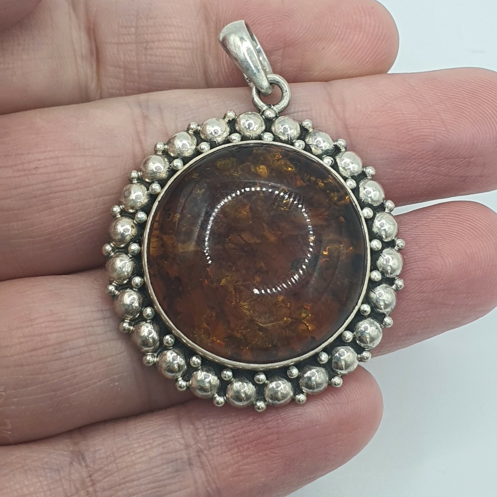 Photo 2 of Doug Paulus Sterling Silver Amber Pendant P7