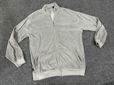 Sean John Sweatshirt Mens Large Gray Full Zip Track Jacket Pockets Logo