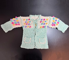 INFANT CARDIGAN - Adorable Vintage Handmade Knitted Baby Sweater - NOS