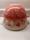 Pyrex Vintage Pink Gooseberry Cinderella Mixing Bowls, Set of 2