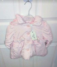 Image of Adorable Baby Pink Boutique Coat With Bows & Frills– 3-9Months Available – BNWT