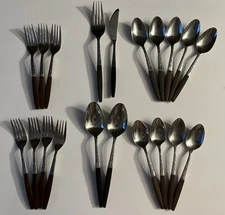 Lot of 20 Pieces Vintage Interpur Canoe Muffin Stainless Flatware