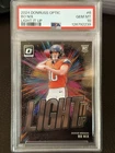 2024 Panini Donruss Optic - Light It Up Bo Nix #6 Rookie PSA 10