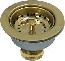 K112PB Tacoma Kitchen Sink Basket Strainer, Polished Brass 4.44 X 4.44 X 3.81