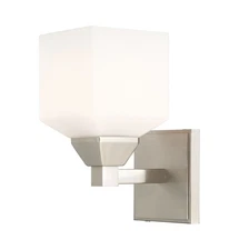 Livex Lighting 10281 Nickel Aragon Single Light 10"H Bathroom Sconce
