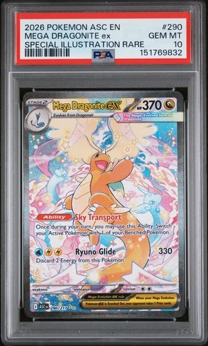 2026 POKEMON ASCENDED HEROES SPECIAL ILLUSTRATION RARE MEGA DRAGONITE EX PSA 10