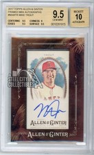 Mike Trout 2017 Topps Allen & Ginter Framed Mini Autograph Card #MA-MTR BGS 9.5