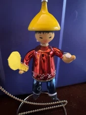 Vintage De Carlini Italy Blown Glass Christmas Ornament Asian Ping Pong player